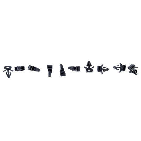 Gardner Bender Push Mount Bases One Quarter Inch Hole Nylon 6/6 Black UV Resistant Cable Clips Locking Barb Design, Pack of Ten