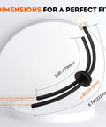 Go To Fuel Line Primer Bulb Kit For RedMax Trimmers And Leaf Blowers showing dimensions and black fuel lines on white backdrop.