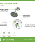 Elm 5 Spray Single Handle Shower Trim In Polished Chrome With 1.5 GPM Valve Not Included Brass Construction Built To Last