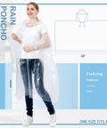 Person wearing Ultra Thick Disposable Rain Ponchos For Adults With Hood 10 Pack Clear Budget Friendly Outdoor Rain Gear