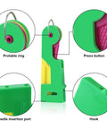 Close-up of green automatic needle threading device components from Must Have 46 Piece Sewing Tools Kit With 9 Automatic Needle Threading Devices 30 Self Threading Needles 3 Seam Rippers 2 Thimbles Sewing Scissors And Velvet Bag For Quick Easy Hand And Machine Sewing On The Go.