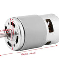 775 Brushless DC Motor 12V 150W High Speed 13000 To 15000 RPM for electric power tools, showing side view with metal gear drive