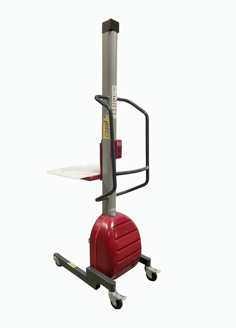 Heavy Duty Electric Lift Work Positioner Truck With 330 Lbs Capacity And 67 Inch Raised Platform Height, lightweight steel gantry.