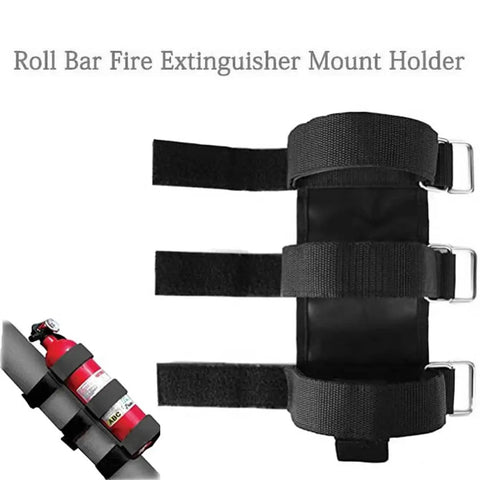 Heavy Duty Fire Extinguisher Mount For Roll Bar With Adjustable Straps Secure Holder For Jeep Wrangler Trucks SUVs Off Road Cars