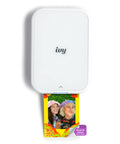 Ivy 2 Mini Photo Printer For IPhone And Android Zero Ink ZINK Tech Print Sticky Back Photos Directly From Your Smartphone On The Go No Ink Needed Quick Colorful Prints In Pure White Finish printing a colorful photo with peel-and-stick back.