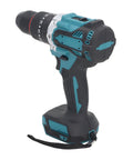 No Fuss 18V Cordless Impact Drill With A Grippy All Metal Keyless Chuck And Hammer Driver Mode Built For Beat Down Construction Sites And Relentless DIY Projects Powers Through Anything, side view.