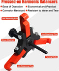 Harmonic Balancer Puller Kit With Adjustable 3-Jaw Puller and Forcing Screw Fits Three Eighth Inch Square Drive Includes 4 Rods