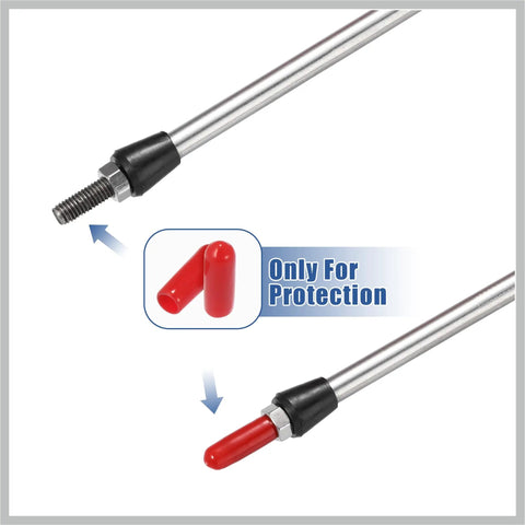 Threaded end of 16ft Marine Throttle And Shift Remote Control Box Cable with protective red cap for outboard engines.