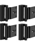 Heavy Duty Door Reinforcement Locks 4 Pack Tough As Nails Built To Last With 16 Screws Childproof Night Lock Stopping External Entry Up To 800 Lbs Black Home Security Upgrade For Toddlers And Nighttime Safety, front view of black door locks