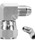 Beefed Up Hydraulic Adapter Fitting 3/8 Inch JIC 37 Degree Male To 1/2 Inch Female JIC 37 Degree Swivel SAE J514 High Pressure 3/8 To 1/2 Inch Flare Connector For Hydraulic Systems Durable And Easy Fit, carbon steel elbow