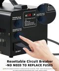 Heavy Duty 2000W Voltage Transformer Converter Step Up From 110-120V To 220-240V showing resettable circuit breaker