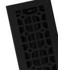 Cast Iron Floor Register 4 x 12 Inch Matte Black Built To Last Heavy Duty Decorative Vent Grille For Rustic Modern Homes