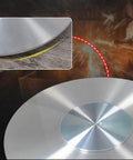 Large Lazy Susan Turntable With Clear Tempered Glass Top And Aluminum Base showing smooth 360-degree rotation mechanism
