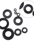 Nylon Flat Washer Set 700 Pcs M2 To M12 Metric White Plastic Gaskets Seal Rings For Electrical Automotive Marine Appliances And DIY Projects With Organized Storage Box Included, assorted black nylon washers