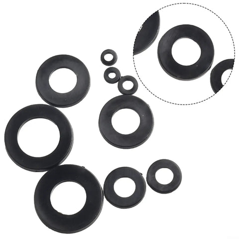 Nylon Flat Washer Set 700 Pcs M2 To M12 Metric White Plastic Gaskets Seal Rings For Electrical Automotive Marine Appliances And DIY Projects With Organized Storage Box Included, assorted black nylon washers