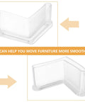 8 Piece Rubber Furniture Angle Foot Pads And Corner Protectors For L Shaped Edges Reusable Floor Safe Leg Covers viewed close up