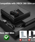 Xbox 360 Slim Power Supply Replacement With Dope Quiet Cooling Fan AC Adapter For Xbox 360 Slim Console Non OEM Replacement Boosted Cooling And Smooth Performance Easy Plug And Play, black adapter with cable