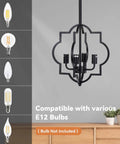 Farmhouse Black Chandelier With 4 Lights Dope Modern Island Pendant Ceiling Light Fixture compatibility