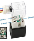 Close-up of Pneumatic Solenoid Valve 4V210-06 DC24V Five Way Two Position Internally Piloted with wiring terminals