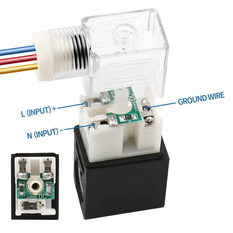 Close-up of Pneumatic Solenoid Valve 4V210-06 DC24V Five Way Two Position Internally Piloted with wiring terminals