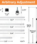 Extendable Window And Sliding Door Security Bar Adjustable From 18 To 51 Inches showing parts and dimensions
