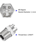 Stainless steel 6 Pack Flat Fan Spray Tip 80 Degree 1/4 BSPT Male Pro Grade Pressure Washer Nozzles for Water Guns