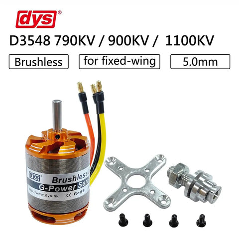 Beefed-Up High Power Brushless Outrunner Motor For RC Drones Multicopters And Fixed Wing Aircraft 2-5S LiPo 5mm Shaft With 3 5mm Banana Plug Adapters Included 790KV 900KV 1100KV D3548 Model For Hobbyist RC Flyers with components