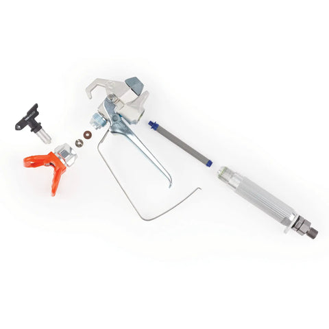 Airless Spray Gun SG3 Pro Kit For Heavy Duty Coatings 3600 PSI Four Finger Trigger With Safety Lock Built In Hose Swivel RAC IV 515 Tip 50 Mesh Filter Delivers Smooth Consistent Spraying components