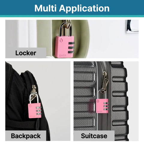 3 Digit Padlock For School Locker Gym Sports Fence Toolbox Case Outdoor Pink With 1000 Possible Codes And Four Pin Security