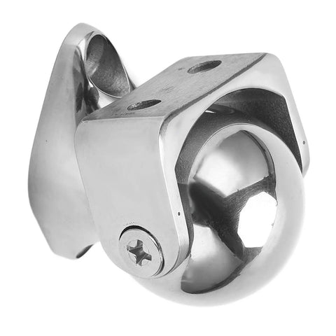 Premium 316 Stainless Steel Door Stopper Magnet That Holds Strong For Boat And Yacht Adventures With Rustproof Adjustable Marine Grade Hardware To Keep Your Doors Locked Down Secure Anywhere You Go. Close-up of rotating head.