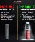 Comparison of 2 Oz Epoxy Putty Stick for All Purpose Repairs BPA Free Rock Hard Cure Sandable and Paintable Bond and Starbond Glue