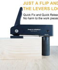 Side view of Two Pack 3/4 Inch Bench Clamps Hold Down Quick Release For Workbench And MFT Tables, 19mm Extended Handle