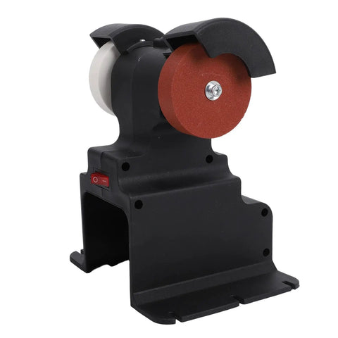 Solid Workhorse Mini Bench Grinder With Hella Strong Copper Motor And Fully Cordless Dual Grinding Wheels for precise sharpening.