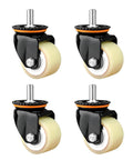 Beast Mode Heavy Duty Caster Wheels Set with M16 threaded stem and top plate swivel, ultra quiet polyurethane, for big load handling.