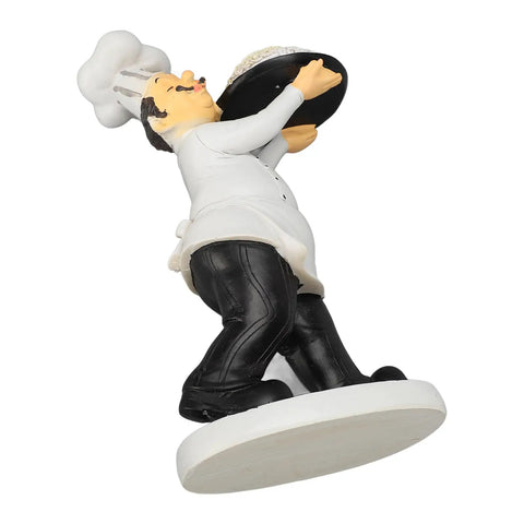 Tiny 8Cm Chef Statue Ornament For Kitchen And Office Decor Lightweight 3D Cartoon Dining Table Figurine Cute Cooking Craft Bust For Home Desk Or Shelf Accent