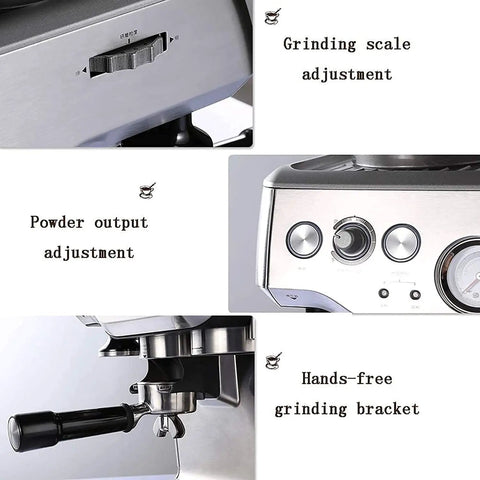 Semi Automatic Espresso Machine With 15 Bar Pressure, Built In Grinder, Milk Frother Steam Wand, Digital Temperature Control panel.