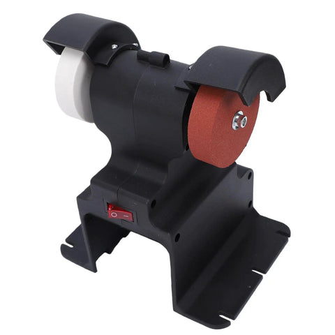 Rock Steady Cordless Mini Bench Grinder With Two Heavy Duty 4000mAh Batteries And Slick Variable Speed Adjustment Reaching 7000Rpm For Zero Sweat Grinding Sharpening Tasks mini bench grinder with sanding wheels and base.