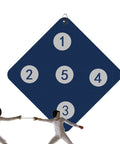 Wall Mounted Archery Style Fencing Target For Saber Foil And Epee Training With Five Bullseye Zones in blue with fencers