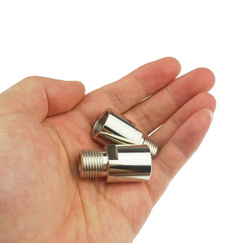 Pair Of Bike Pedal Extenders For Nine Sixteenth Inch Spindle Pedals Extends Reach By Twenty Millimeters 0.79 Inch Durable Chrome Moly Steel