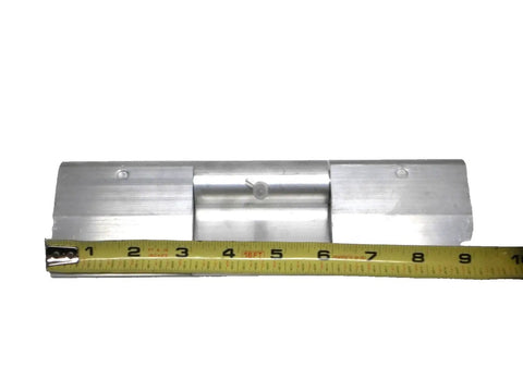 Heavy Duty Aluminum Greaseable Weld On Trailer Hinge with white finish and measuring tape for Durable Trailer Doors and Tailgates