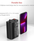 Rock Solid 400W Car Power Inverter 12V To 110V AC Converter shown next to a cellphone for size comparison, compact design.