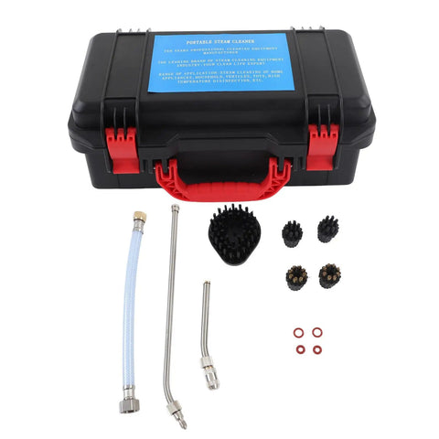 Built Tough Heavy Duty Steam Cleaner With 4Ft Water Inlet Hose 1700W 110V US Plug and accessories in black case