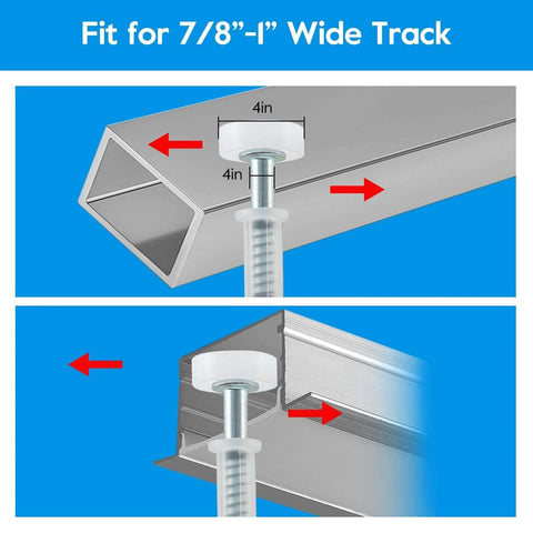 Bifold Door Hardware Repair Kit, 2 Pack For Bi Fold Sliding Closet Doors Replacement Parts showing guide wheels in track