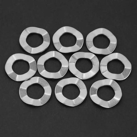 Stainless Steel Wave Spring Washers, Pack Of Ten Curved Lock Plates For Bolts And Electrical Connections, Heavy Duty Anti Vibration Shims That Stay Put And Keep Your Rig Tight As A Drum Under Constant Stress