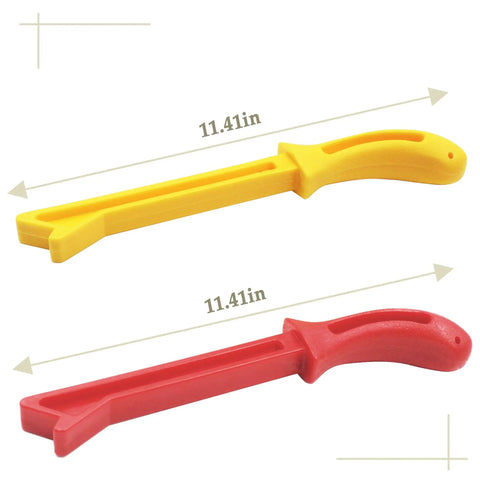 Two Pack Table Saw Push Sticks For Safe Woodworking, Heavy Duty Push Blocks in yellow and red, 11.41 inches each