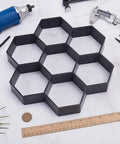 Hexagon Concrete Molds 2 Pack Black Stepping Stone Forms For Paver Projects DIY No Mess Garden Patio Path Plastic Concrete Molds