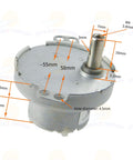 Mini DC Gear Motor JS-50 3V 5 RPM with Metal Outer Reduction Gearbox, showing 7mm shaft and detailed dimensions for DIY robotics.