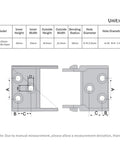 Technical diagram of Drag Chain Cable Carrier 10x15mm Open Type For 3D Printer And CNC Router, showing dimensions and hole placements.