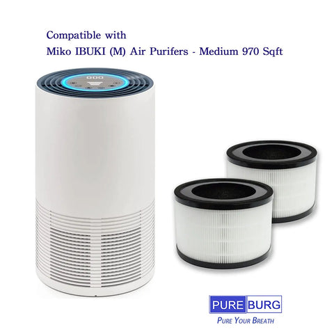 2 Pack Replacement Filter For Miko IBUKI M Air Purifier MAF-02 H13 True HEPA 3 Stage Filtration With Activated Carbon with purifier