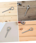 Stainless Steel Threaded Eyebolts M10x100mm Set of 2 Heavy Duty Lifting Eye Lug Bolts With Rings on wooden background
